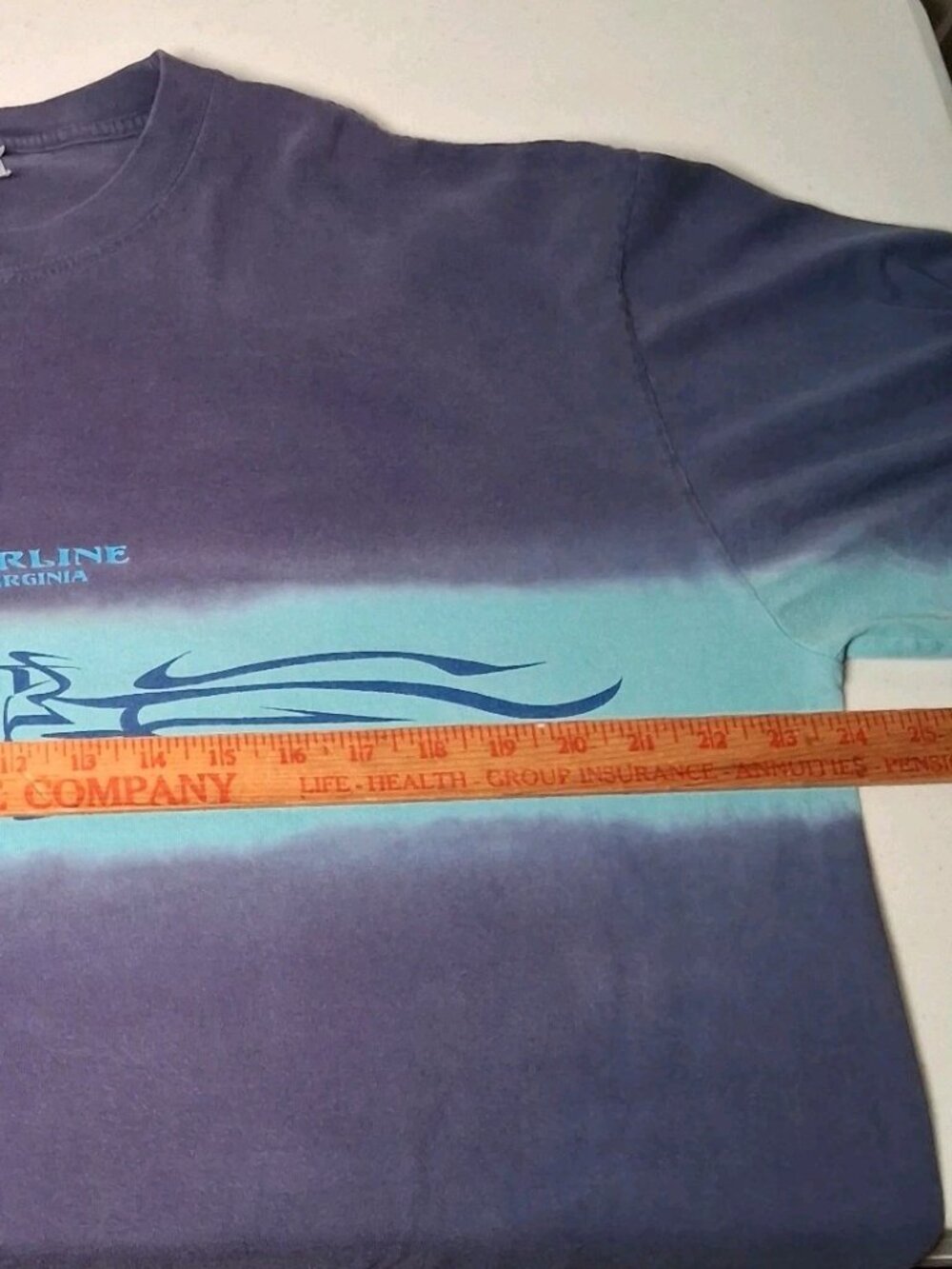 Vintage Y2K Timberline West Virginia Shirt XL Blue Tie Dye Ski Resort Snowboard - Picture 5 of 16